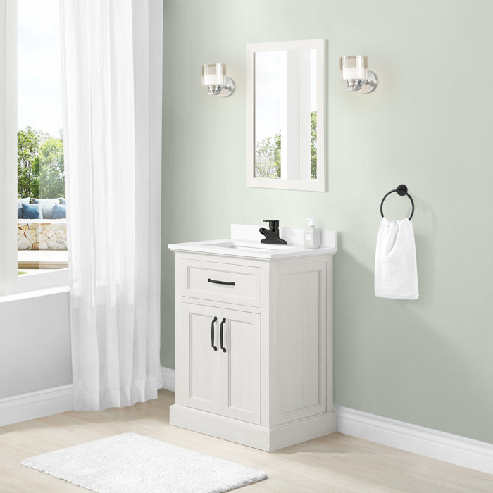 Ove Decors Canyon 24 In. Single Sink Bathroom Vanity Kit Natural Oak